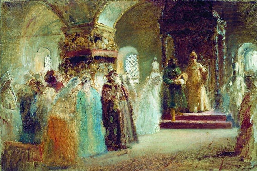 Pokaz panny młodej cara Aleksieja Michajłowicza autorstwa Konstantin Egorovich Makovsky