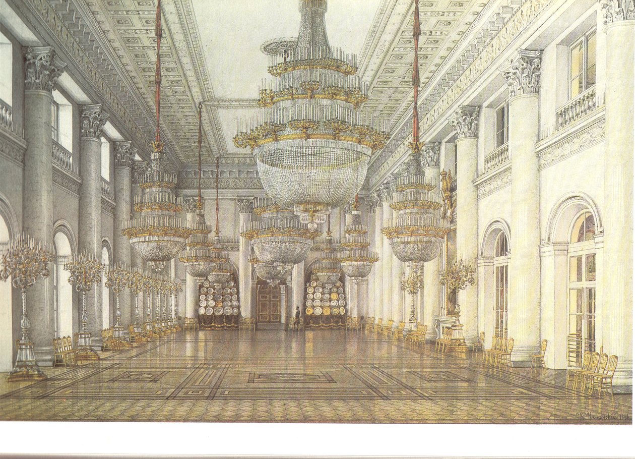 Wnętrza Pałacu Zimowego. Nichlas Hall autorstwa Konstantin Andreyevich Ukhtomsky