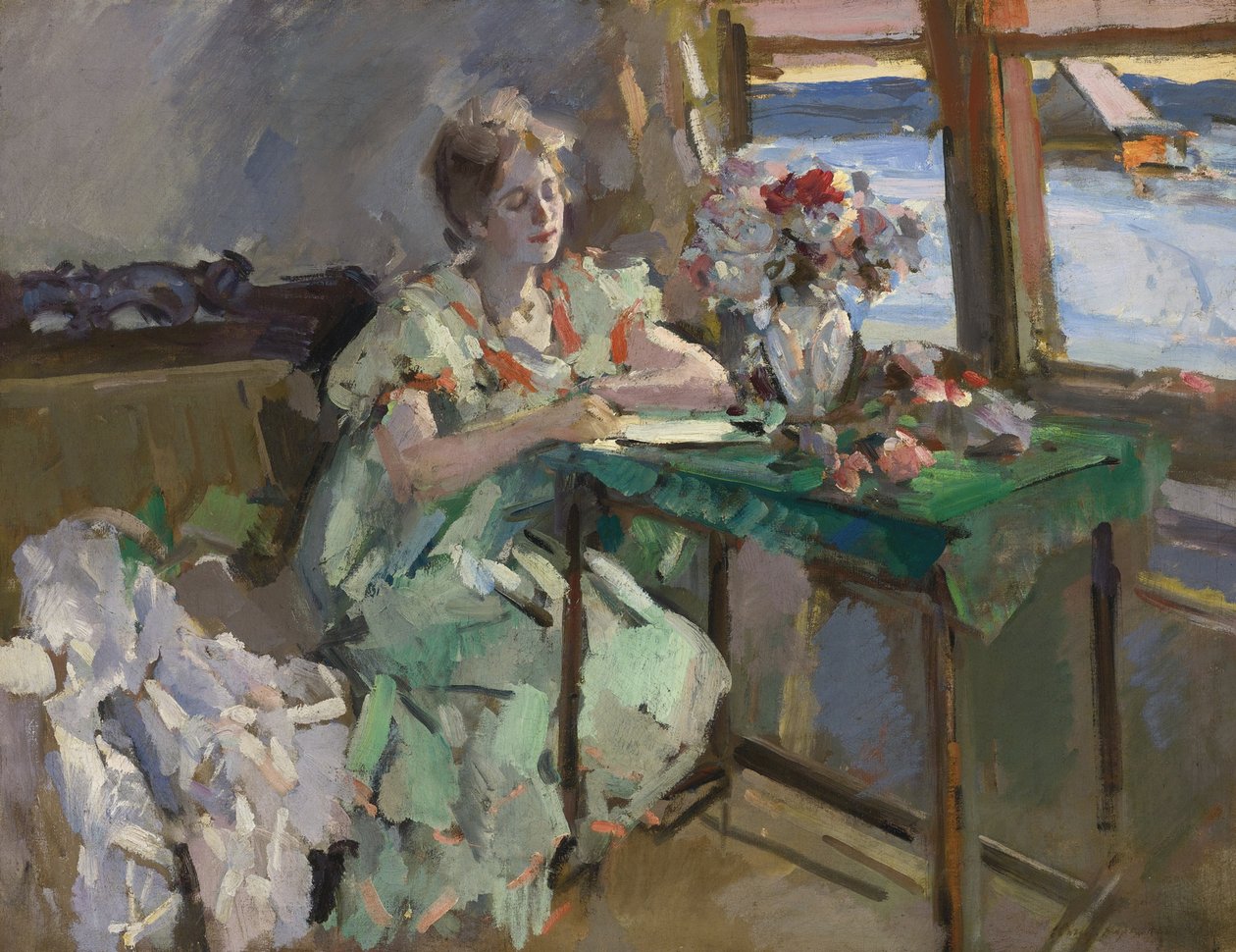 Pod oknem, 1918 autorstwa Konstantin Alekseevich Korovin