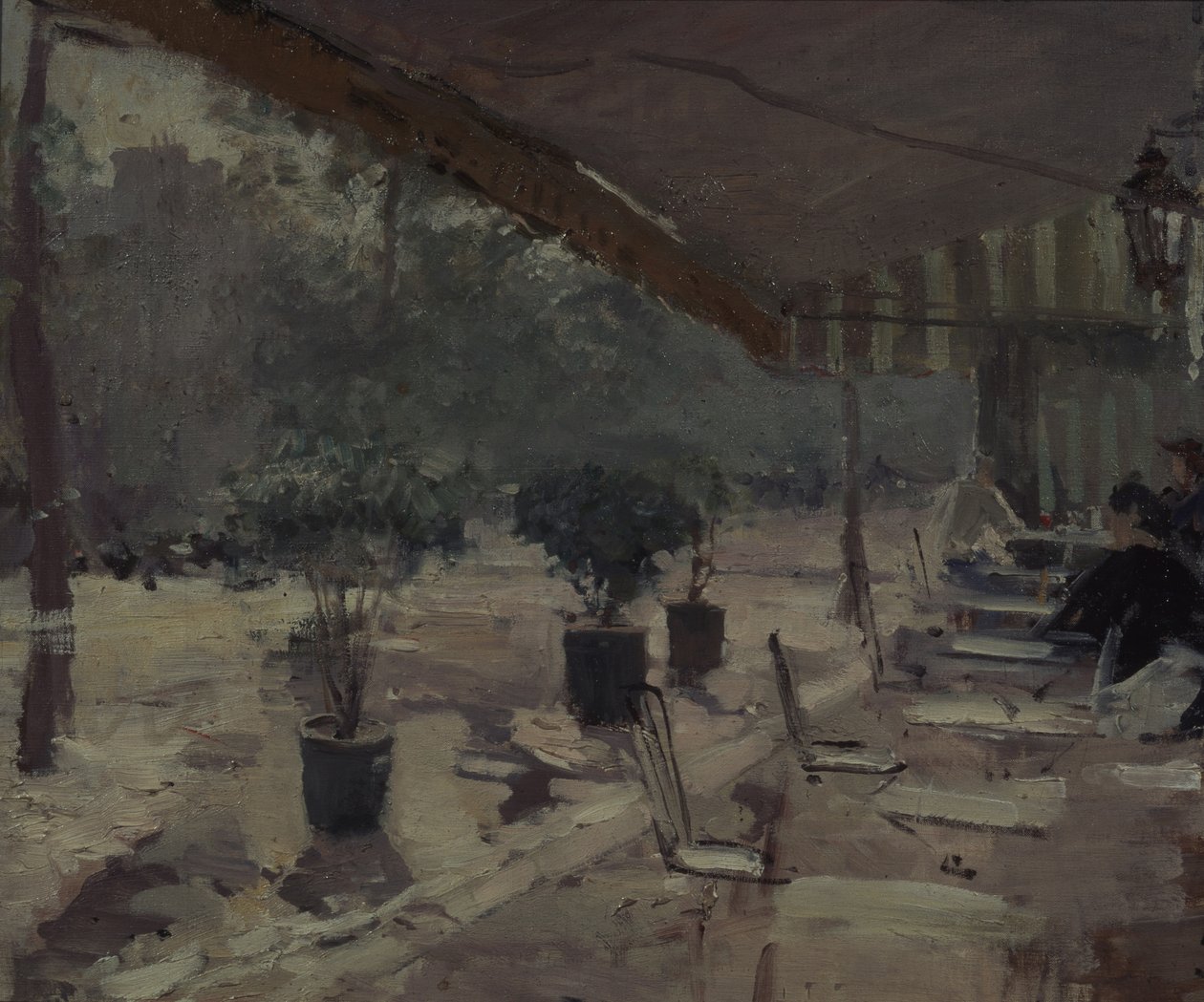 Kawiarnia w Paryżu, lata 90. XIX wieku autorstwa Konstantin Alekseevich Korovin