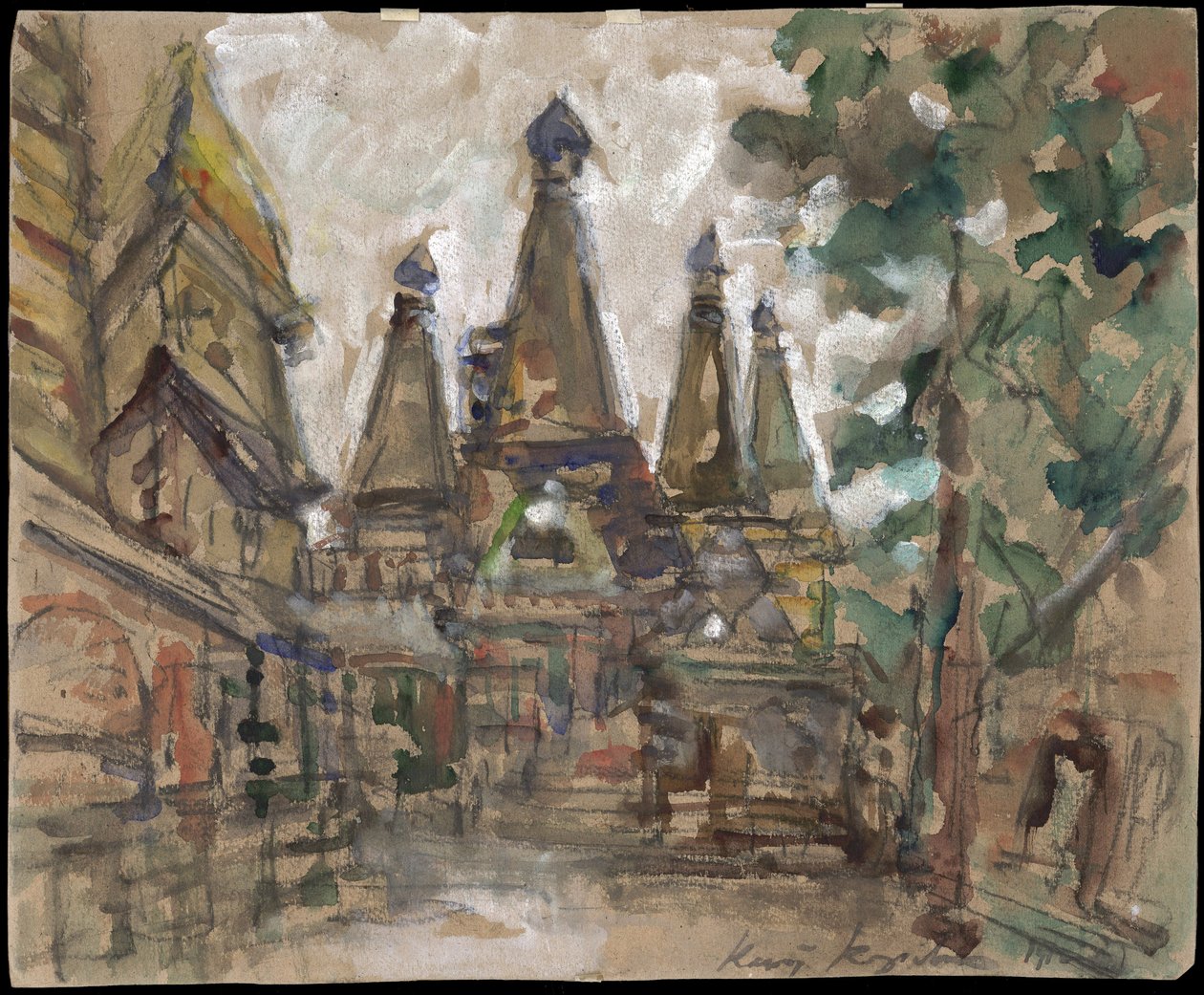 Scenografia do opery Narzeczona cara Mikołaja Rimskiego-Korsakowa - Scenografia do opery Narzeczona cara N. Rimskiego-Korsakowa Korowina, Konstantyna Aleksiejewicza (1861-1939). Temperowanie na tekturze autorstwa Konstantin Alekseevich Korovin