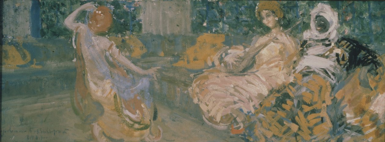 Ilustracja do wiersza A. Puszkina Fontanna Bahçesaray, 1907 autorstwa Konstantin Alekseevich Korovin