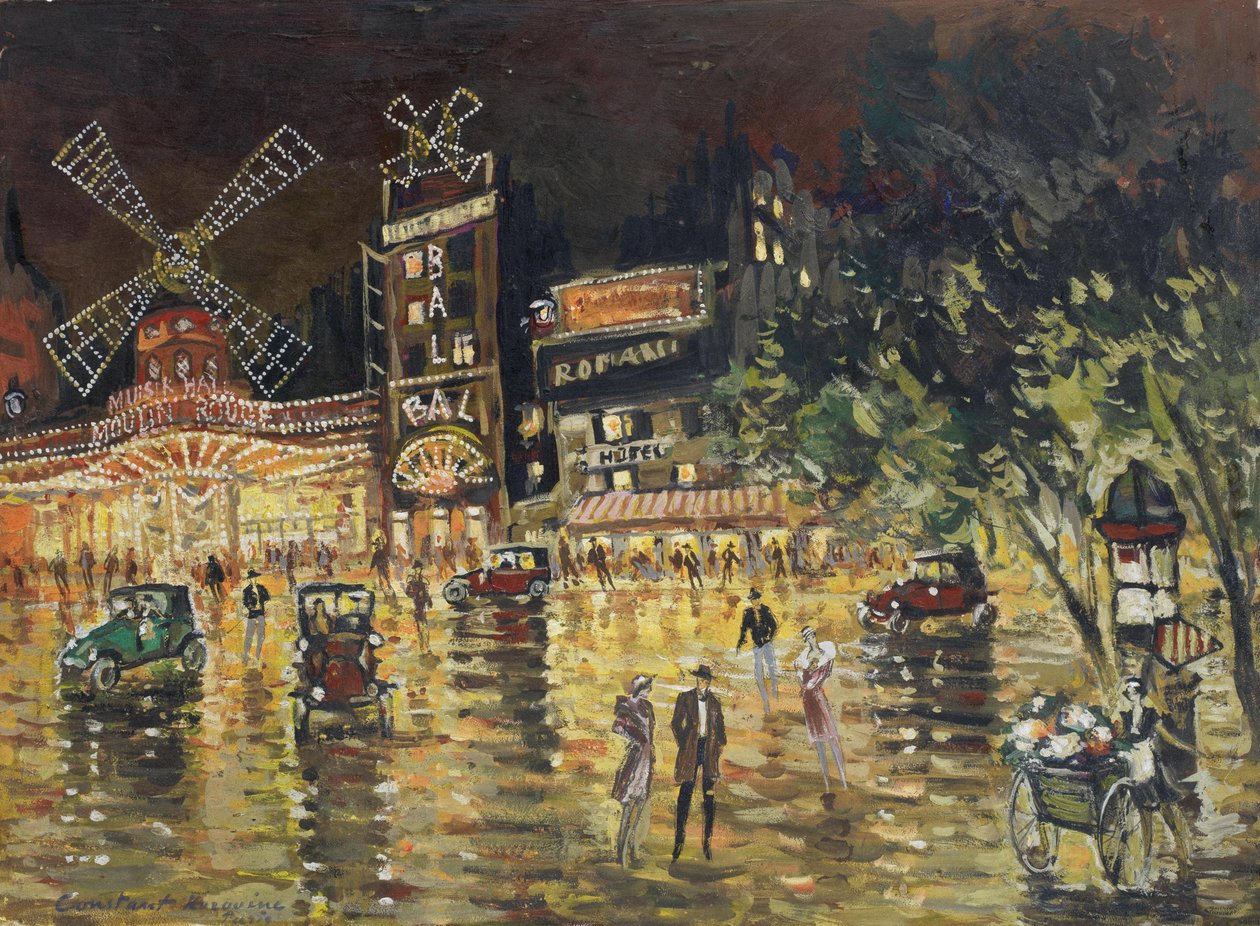 Le Moulin Rouge - Konstantin Aleksiejewicz Korowin (1861-1939). Olej na tekturze. Wymiar : 40,5x55,6 cm. Prywatna kolekcja autorstwa Konstantin Alekseevich Korovin