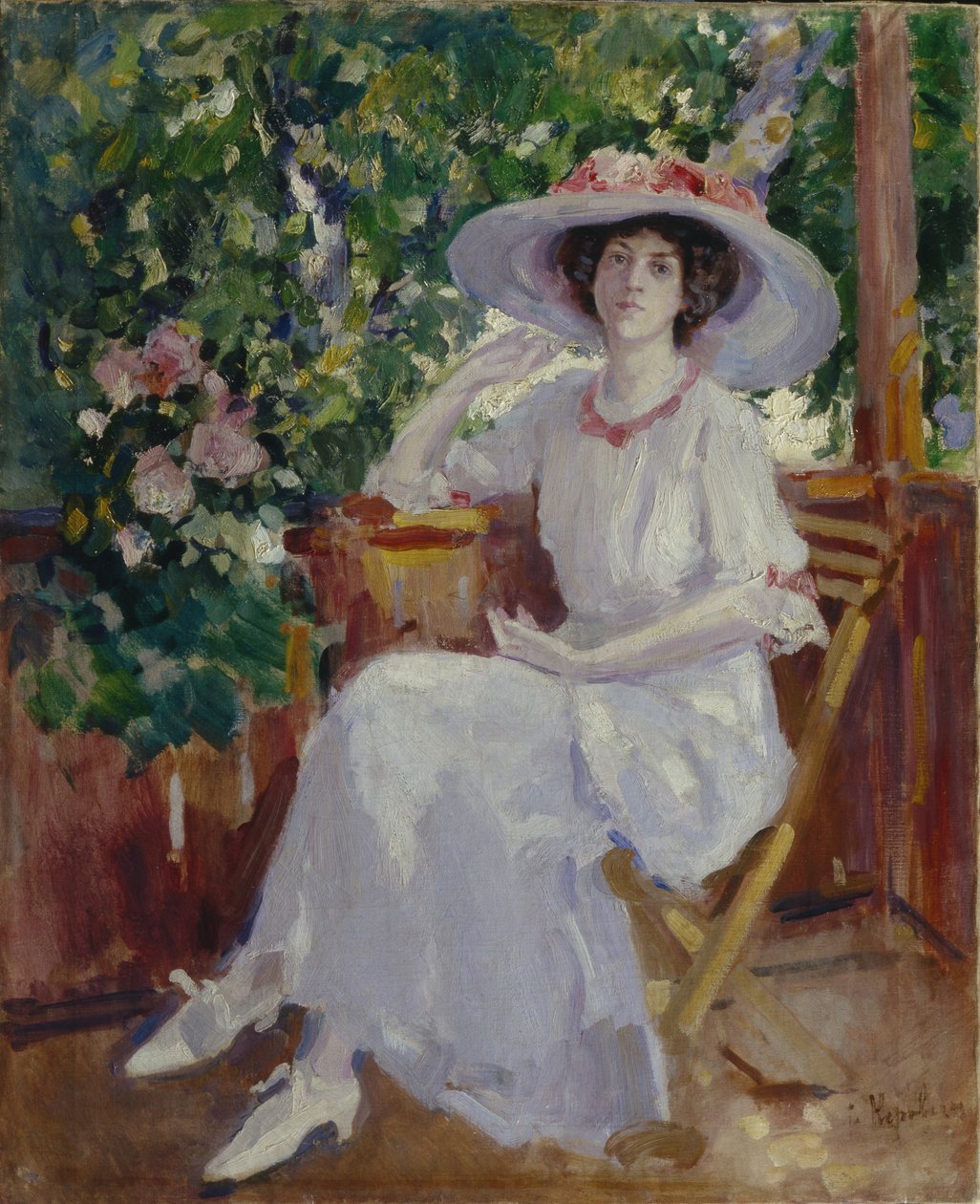 Portret aktorki Nadieżdy Komarowskiej autorstwa Konstantin Alekseevich Korovin