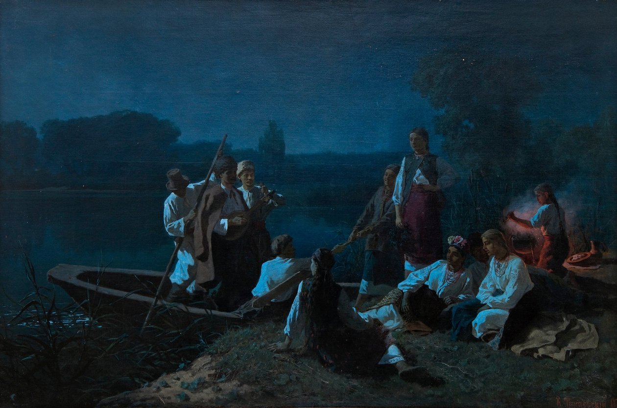 Noc przed Pięćdziesiątnicą na Ukrainie, 1878 autorstwa Konstantin Alexandrovich Trutovsky