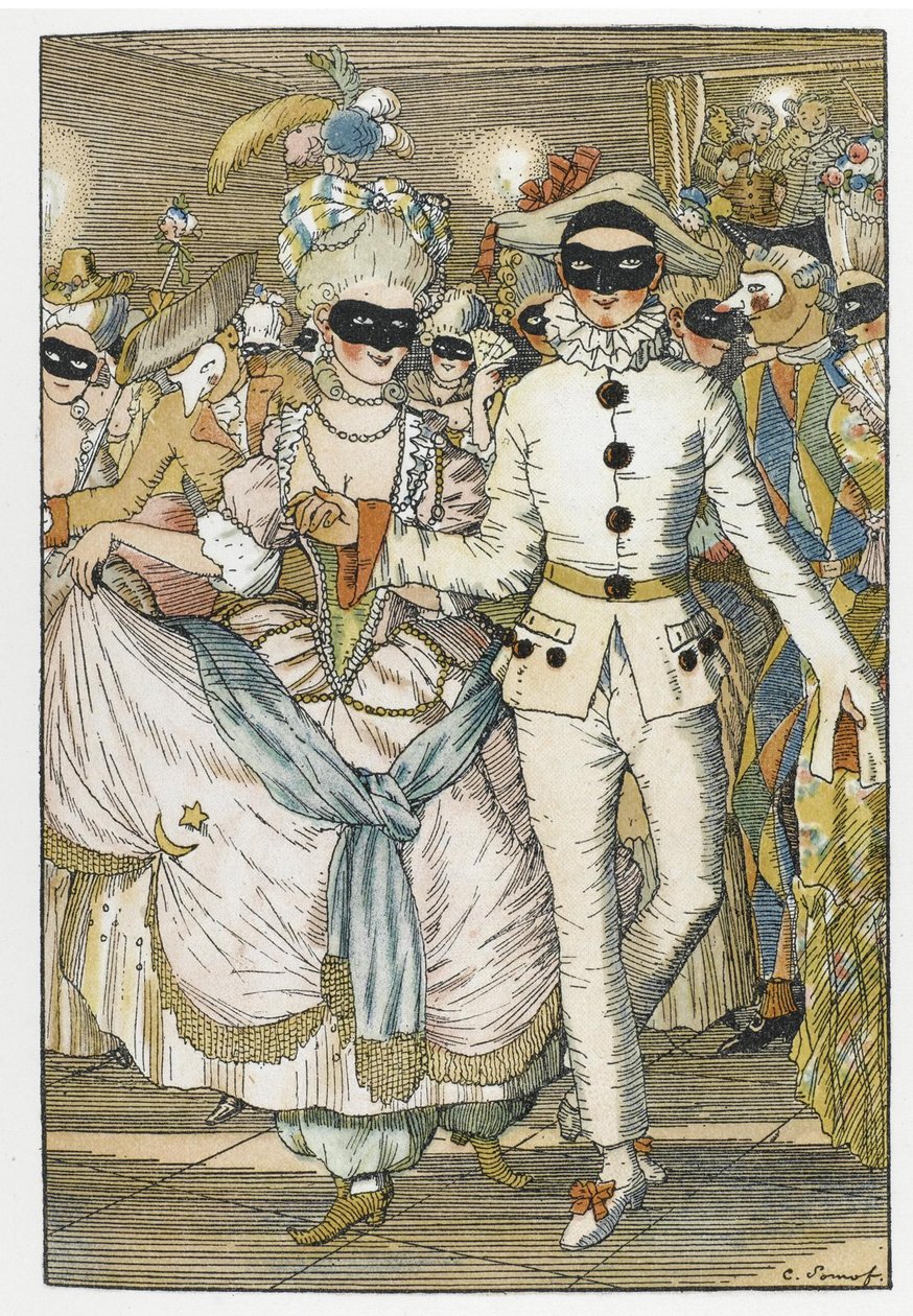 Ilustracja do książki Księga markizy autorstwa Konstantin Andreevic Somov