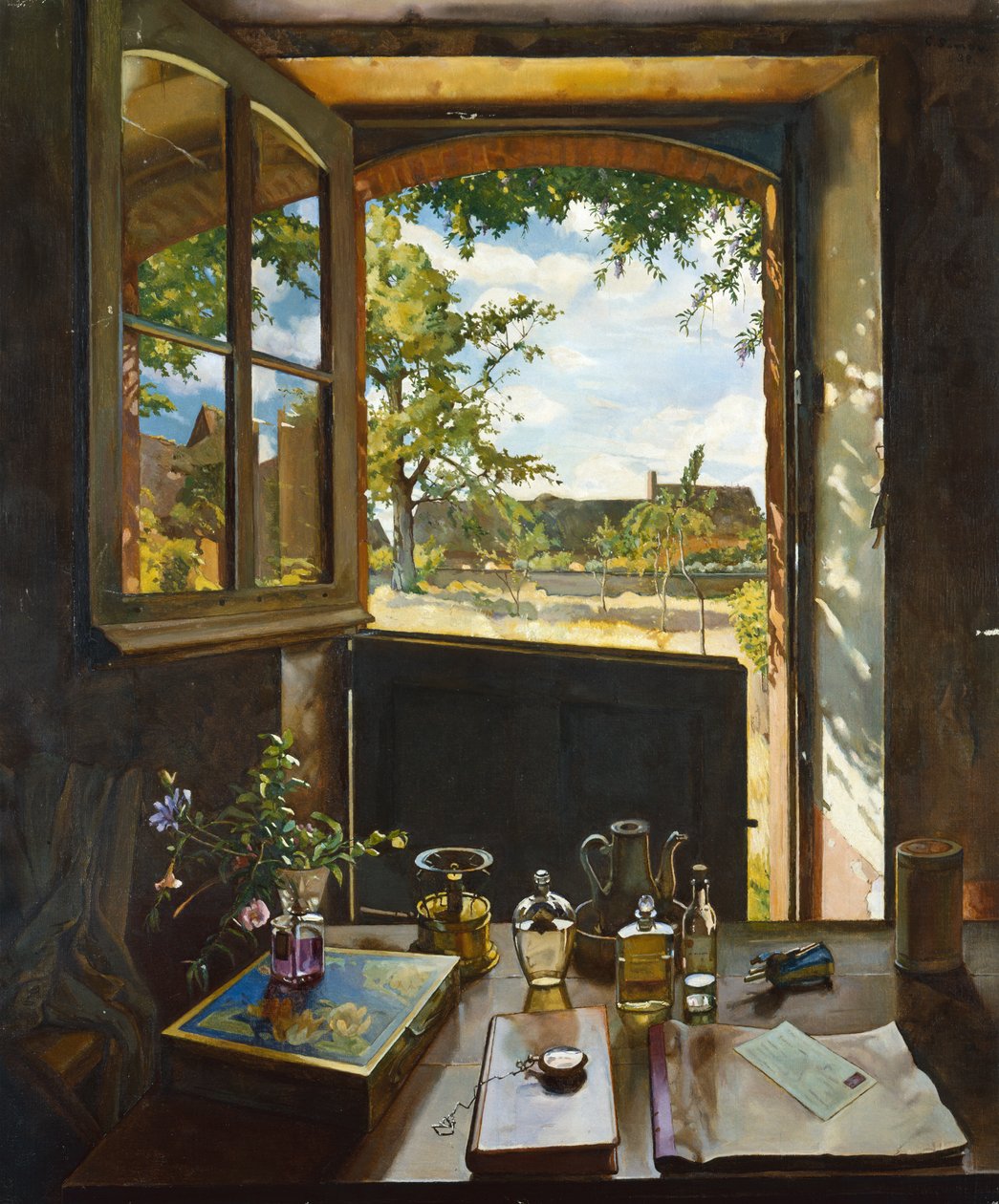 Otwarte drzwi w ogrodzie autorstwa Konstantin Andreevic Somov