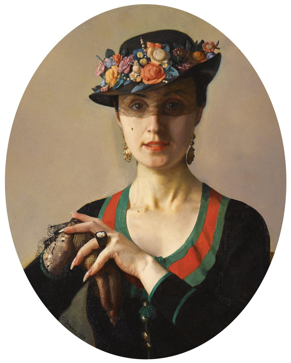 Portret damy, 1936 autorstwa Konstantin Andreevic Somov