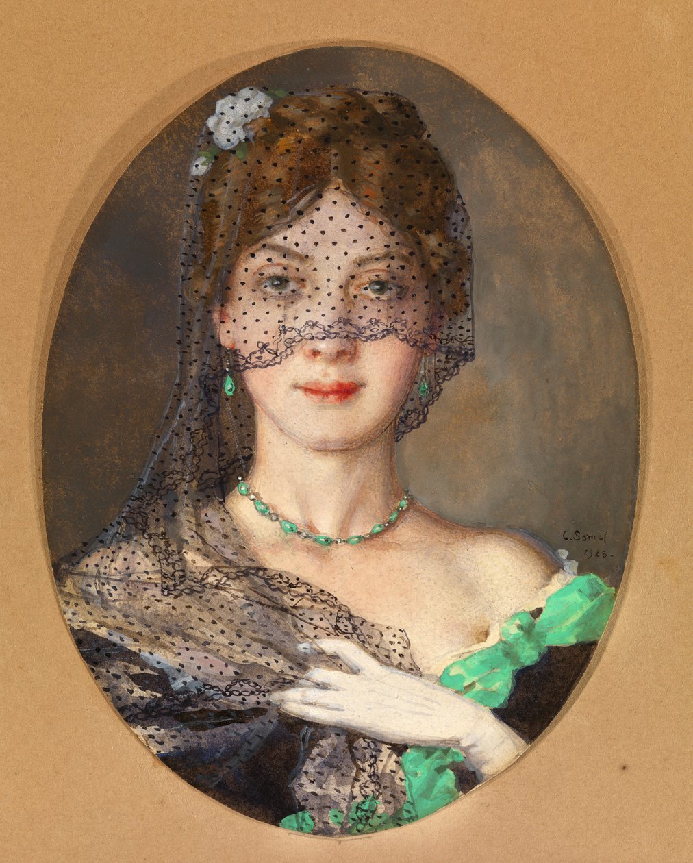 Dama z welonem Manon Lescaut autorstwa Konstantin Andreevic Somov