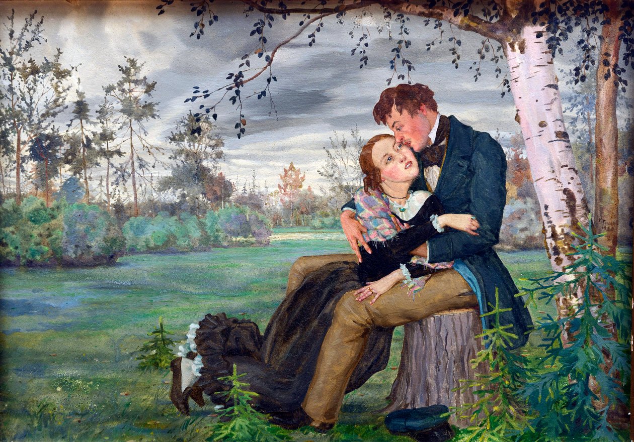 Kochankowie Somova, Konstantin Andreyevich (1869-1939) autorstwa Konstantin Andreevic Somov