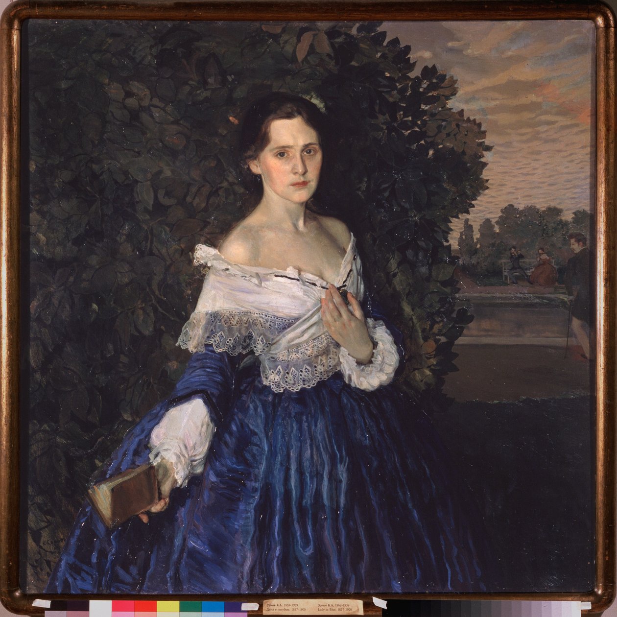 Kobieta w błękicie (Portret Yelisavety Martynovej). Obraz Konstantina (Constantina) Andreyevicha Somova (1869-1939), olej na płótnie autorstwa Konstantin Andreevic Somov