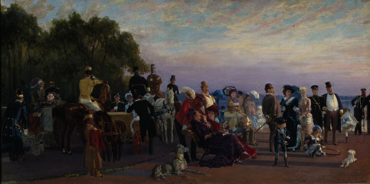 Na mierzei Wyspy Strelka, lata 70. XIX wieku autorstwa Konstantin Apollonovich Savitsky