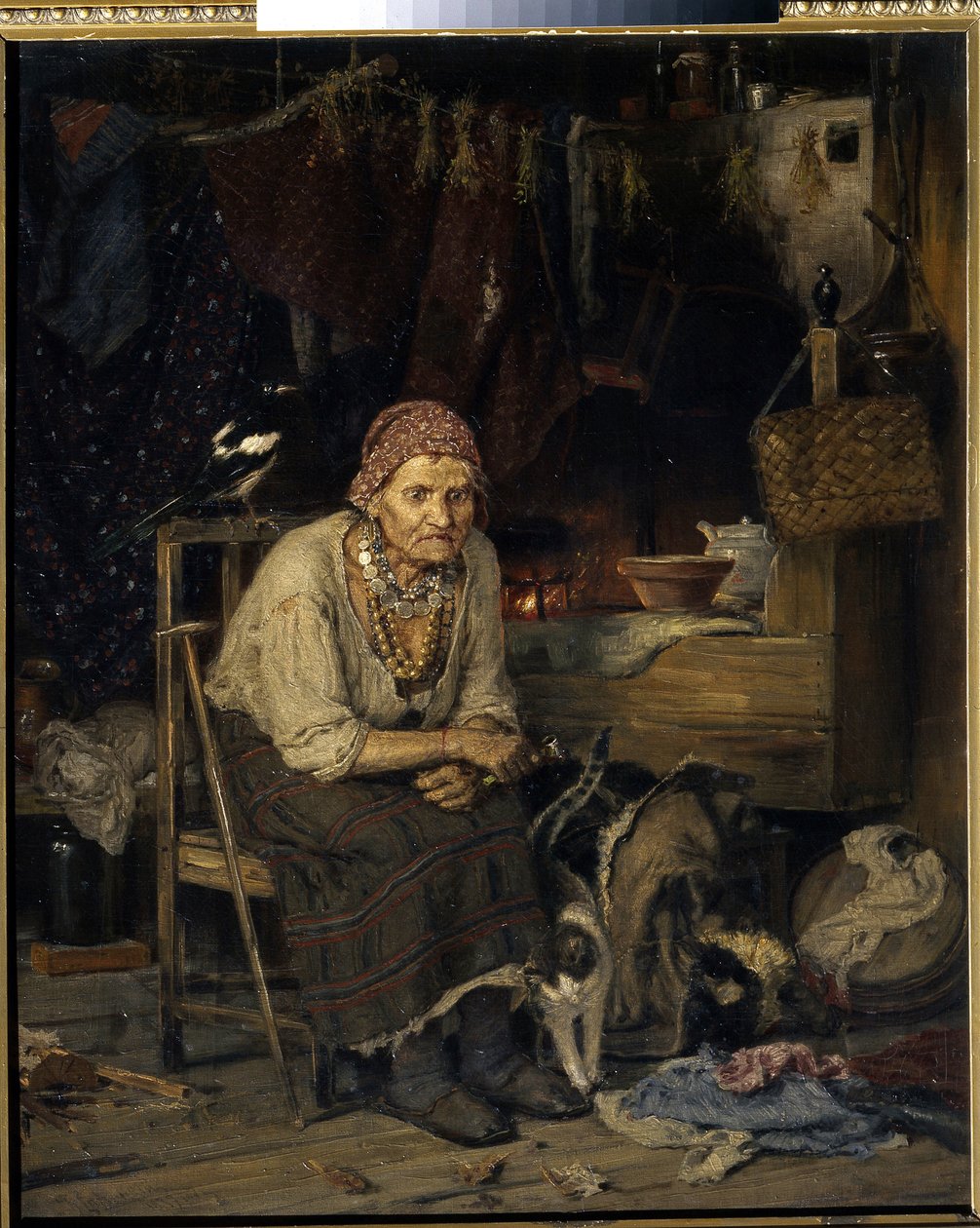 Wiedźma. Obraz Konstantina Apollonowicza Sawitskiego (1844-1905), olej na płótnie autorstwa Konstantin Apollonovich Savitsky