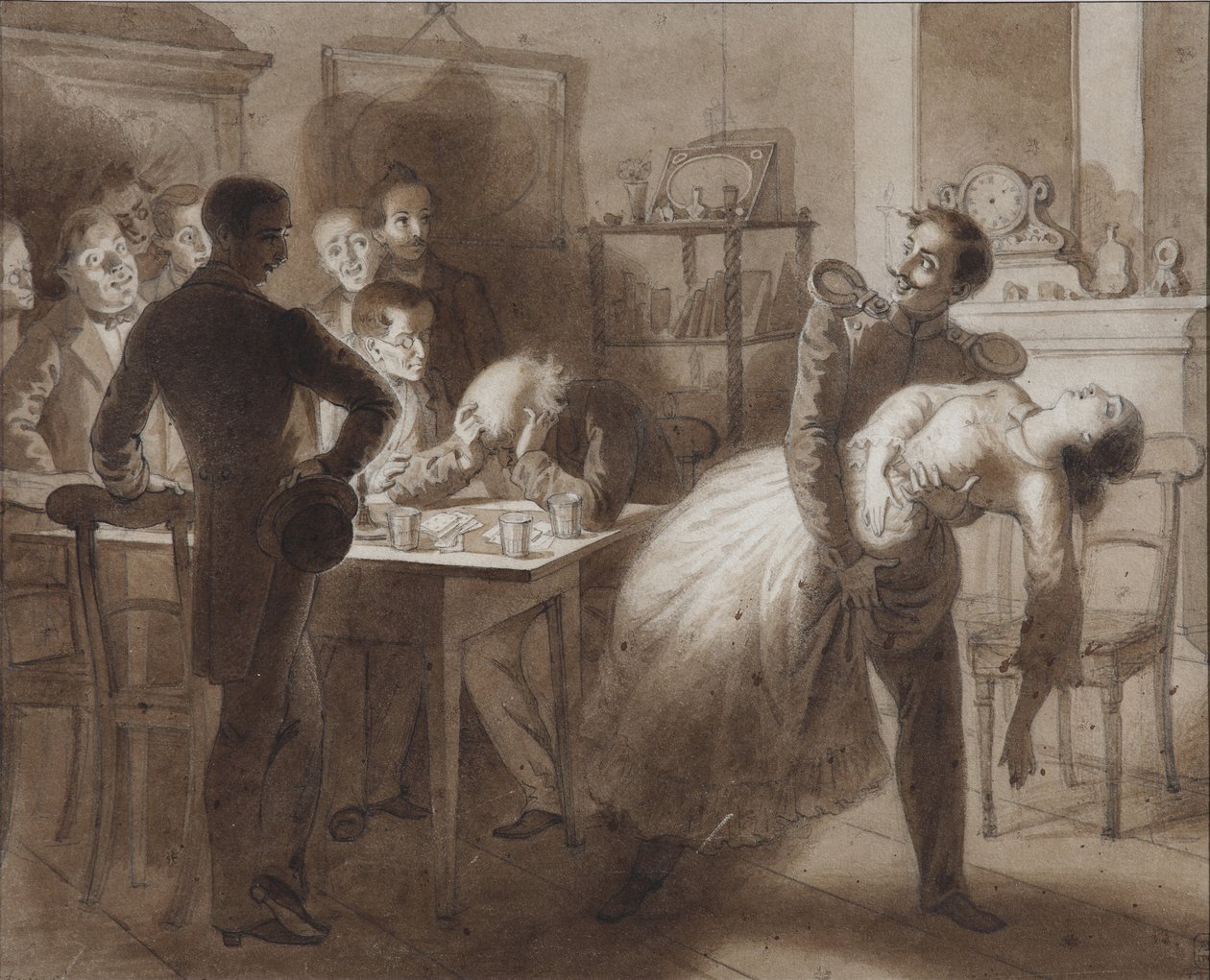 Ilustracja do wiersza Żona skarbnika Tambowa M. Lermontowa, 1862 autorstwa Konstantin Dmitrievich Flavitski