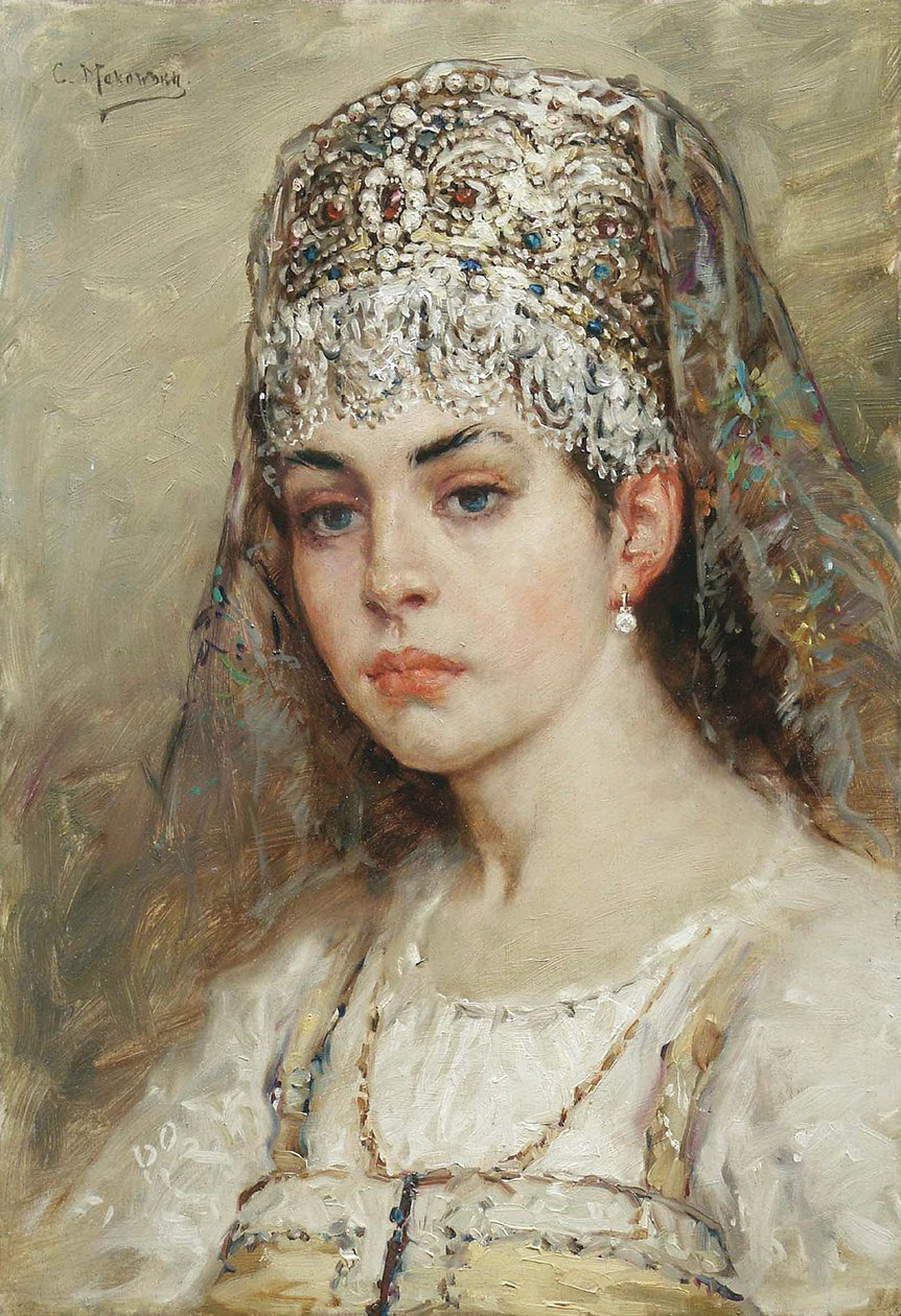 Żona Bojarzy, lata 80. XIX wieku autorstwa Konstantin Egorovich Makovsky