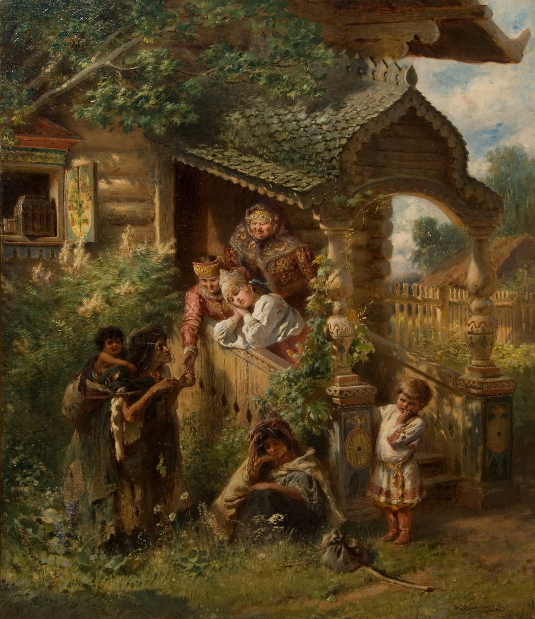 Wróżenie, 1884 autorstwa Konstantin Egorovich Makovsky