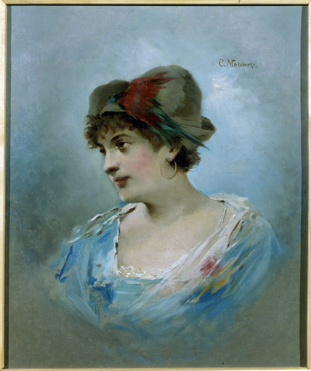 Portret baletnicy Marie Petipa (1857-1930) (Portret tancerki baletowej Marie Petitpa). Obraz Konstantina Jegorowicza Makowskiego (Konstantyna Makowskiego) (1839-1915), olej na płótnie, ok. 1900 r. Sztuka rosyjska XX wieku. Państwowe Muzeum Teatru i Mus autorstwa Konstantin Egorovich Makovsky