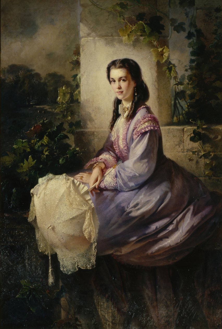 Portret hrabiny S.L. Stroganowa, 1864 autorstwa Konstantin Egorovich Makovsky