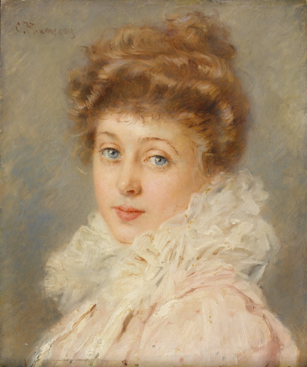 Portret eleganckiej kobiety, autorstwa Konstantin Egorovich Makovsky