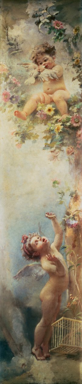 Putty Disporting (olej na płótnie) autorstwa Konstantin Egorovich Makovsky