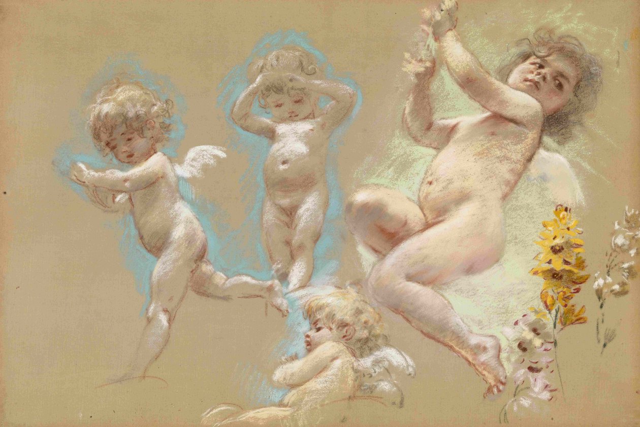 Putti. Wystrój wnętrz rezydencji barona von Dervisa w Petersburgu autorstwa Konstantin Egorovich Makovsky