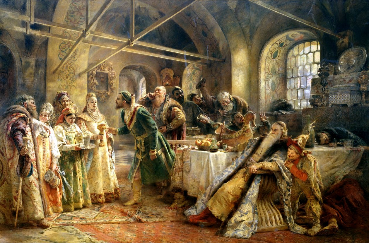 Ceremonia pocałunku, 1895. autorstwa Konstantin Egorovich Makovsky