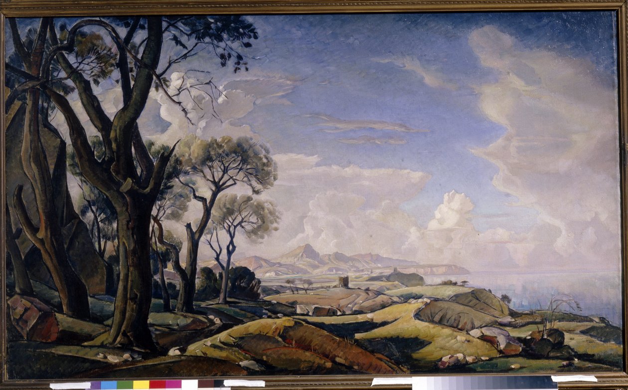 „„Paysage avec arbres”” (Krajobraz z drzewami) Peinture de Konstantin Fiodorovich Bogayevsky (Constantin Bogaievsky) (1872-1943) Olej na płótnie 1927 Państwowa Galeria Tretiakowska, Moskwa autorstwa Konstantin Fedorovich Bogaevsky