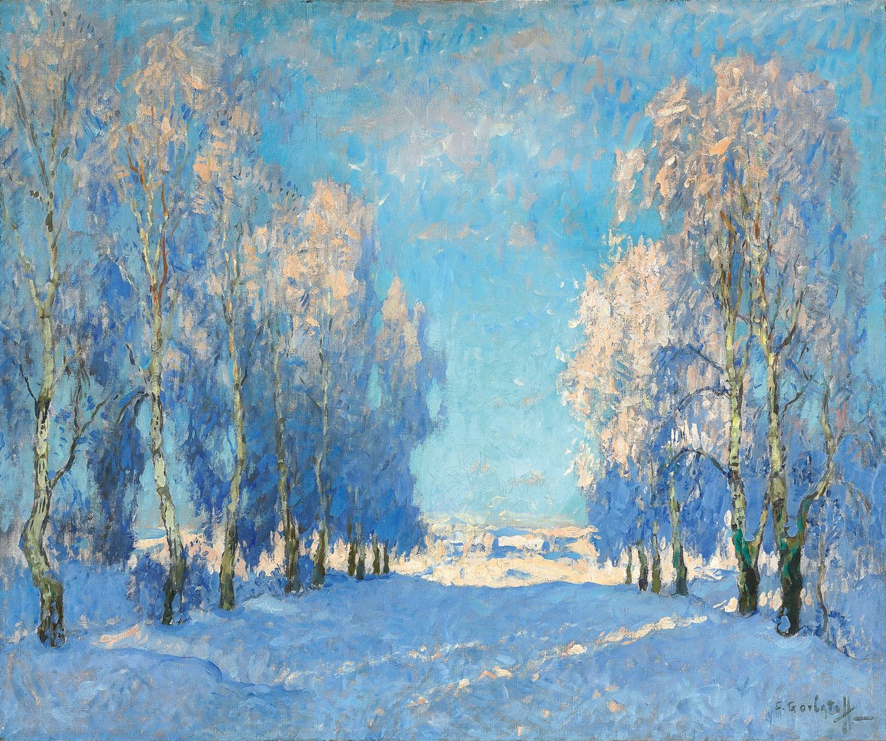 Zimowy dzień, 1934 autorstwa Konstantin Ivanovich Gorbatov