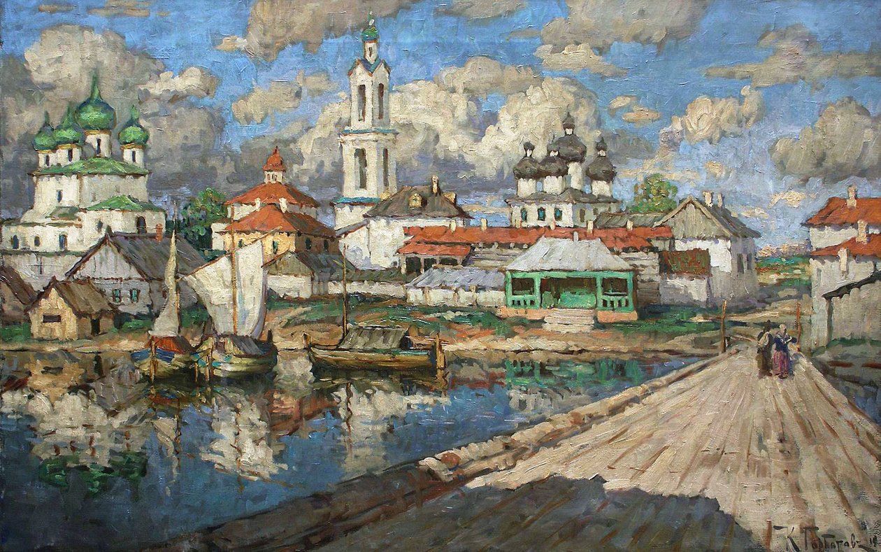 Widok na Stare Miasto”, 1919. autorstwa Konstantin Ivanovich Gorbatov