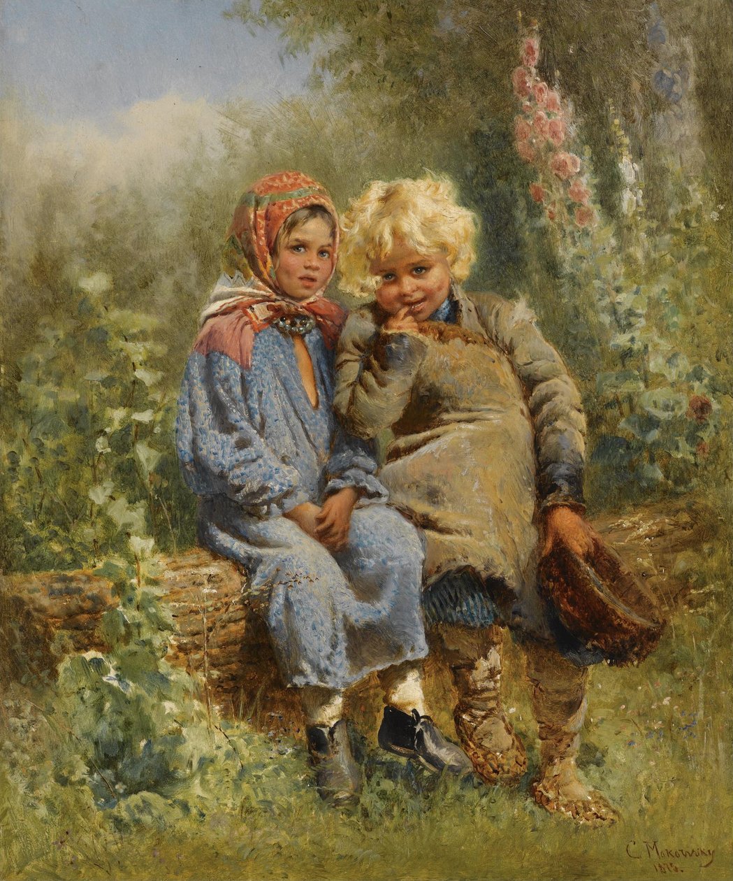 Rosyjski: "Chłopskie dzieci w spoczynku" Chłopskie dzieci w spoczynku autorstwa Konstantin Makovsky
