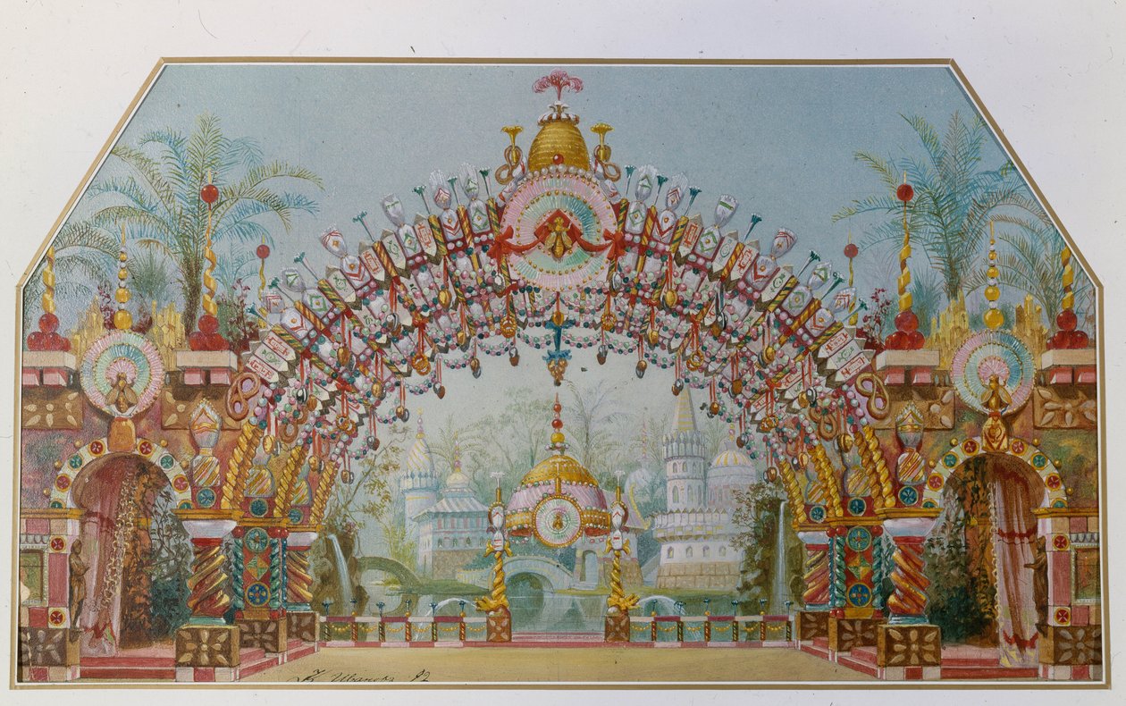 Scenografia do baletu Dziadek do orzechów P. Czajkowskiego, 1892 autorstwa Konstantin Matveevich Ivanov