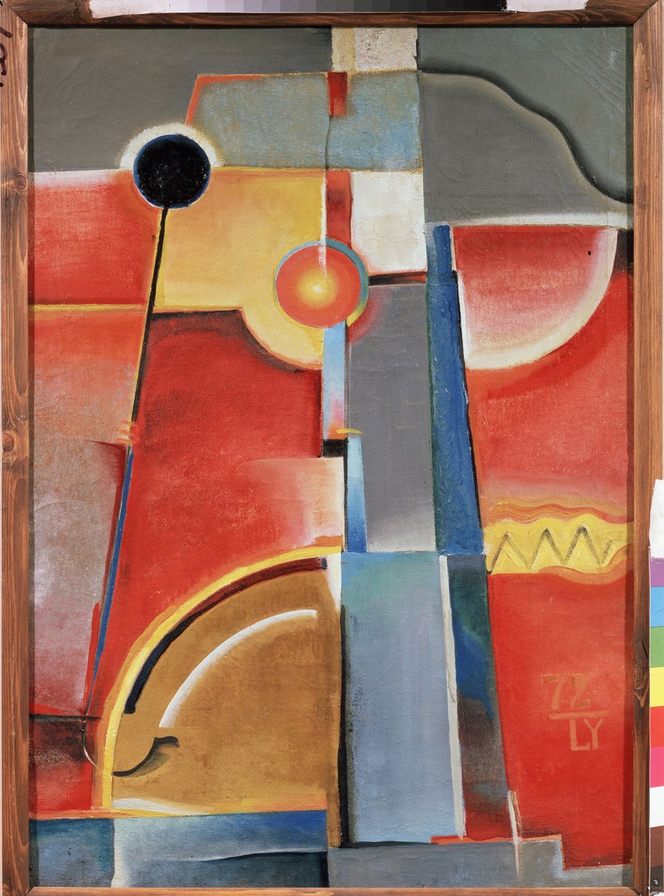 Kolory budynków. (Kolor Konstrukcja). Obraz Konstantina Konstantinovicha Medunetsky Medunetsky (Medunetsky, Medunetsky) (1899-1935), olej na płótnie autorstwa Konstantin Medunetsky