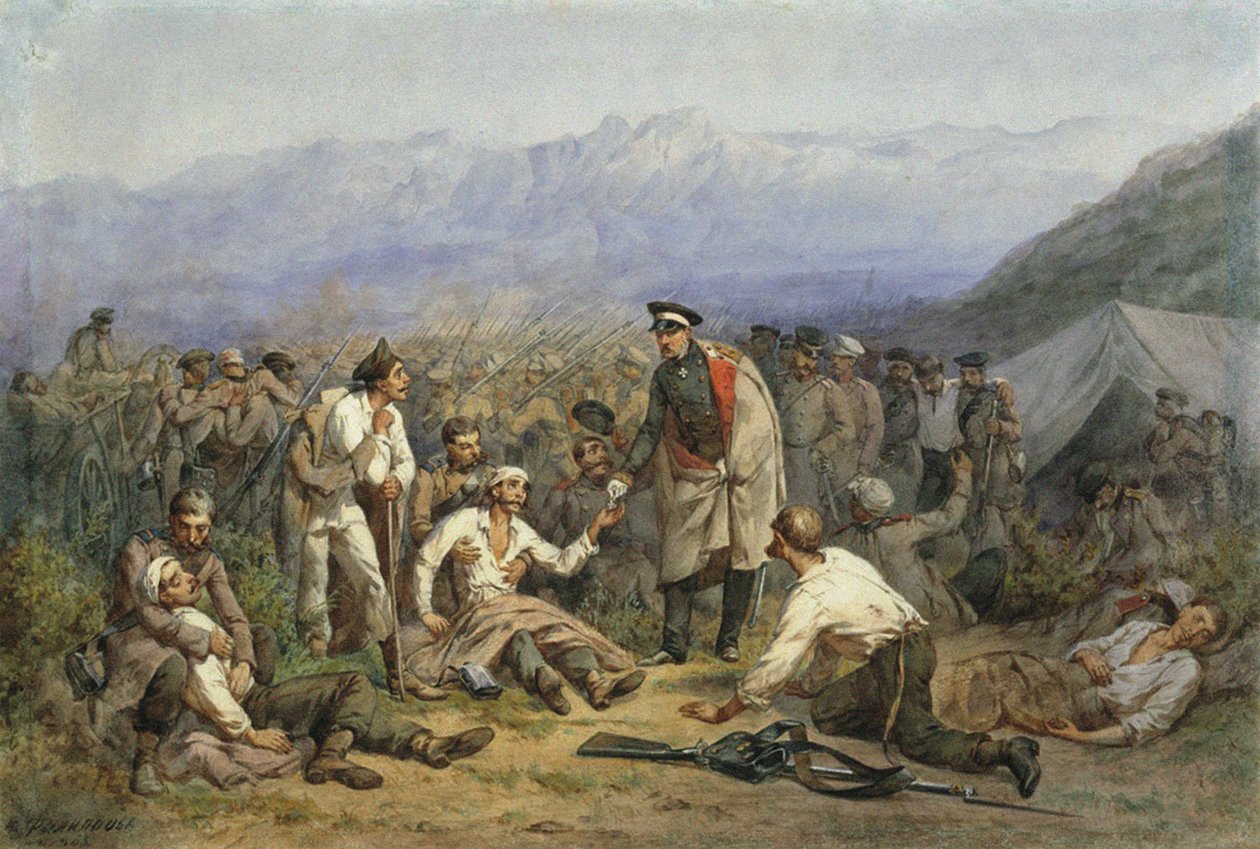 Po bitwie. Scena z wojny krymskiej autorstwa Konstantin Nikolaevich Filippov