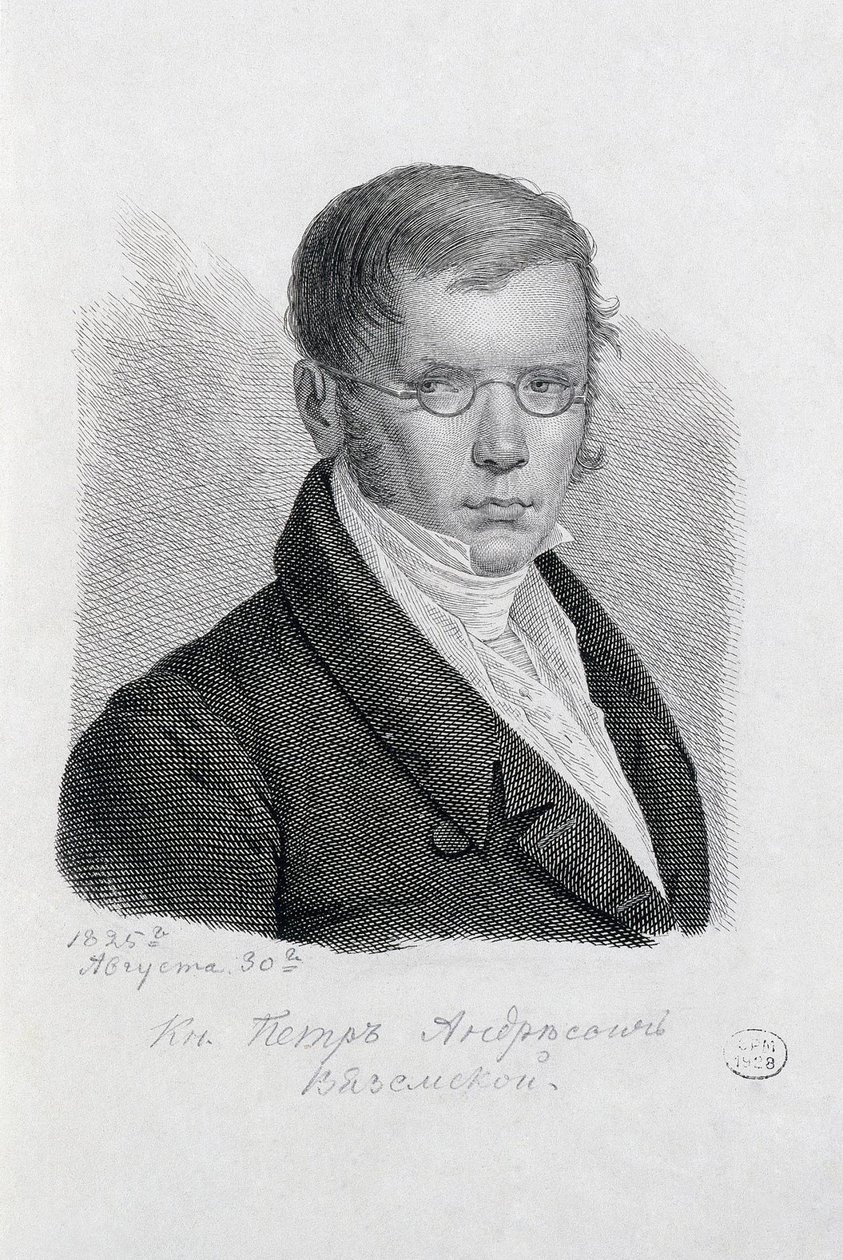 Portret księcia poety Piotra Andrejewicza Wiazemskiego 1792-1878. autorstwa Konstantin Yakovlevich Afanasyev