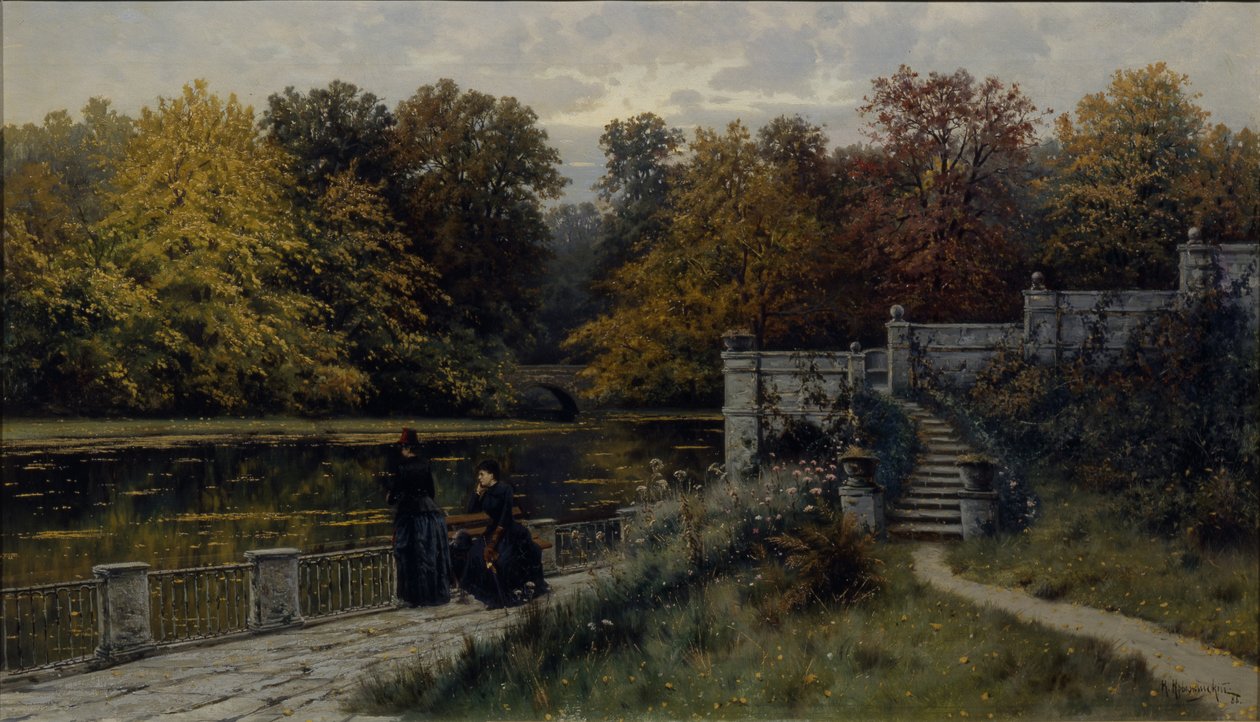 Park Łazienkowski, 1886 autorstwa Konstantin Yakovlevich Kryzhitsky
