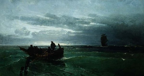 Liczby w łodzi wiosłowej na morzu autorstwa Konstantinos Bolanchi