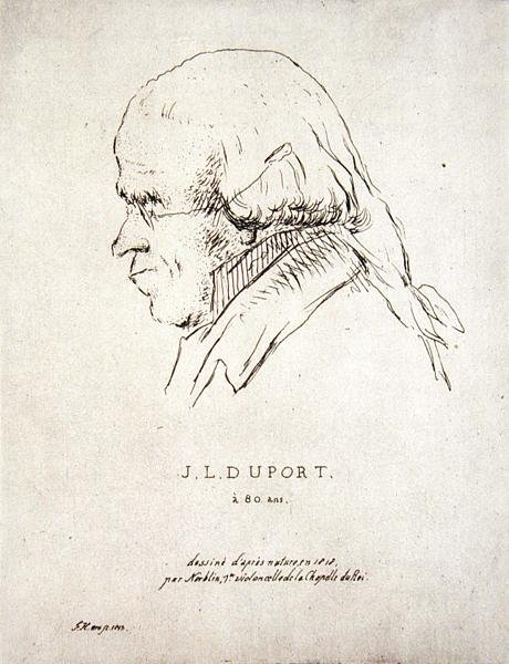 Jean-Louis Duport w wieku 80 lat (1749-1819) (akwaforta) autorstwa Korblin (after)