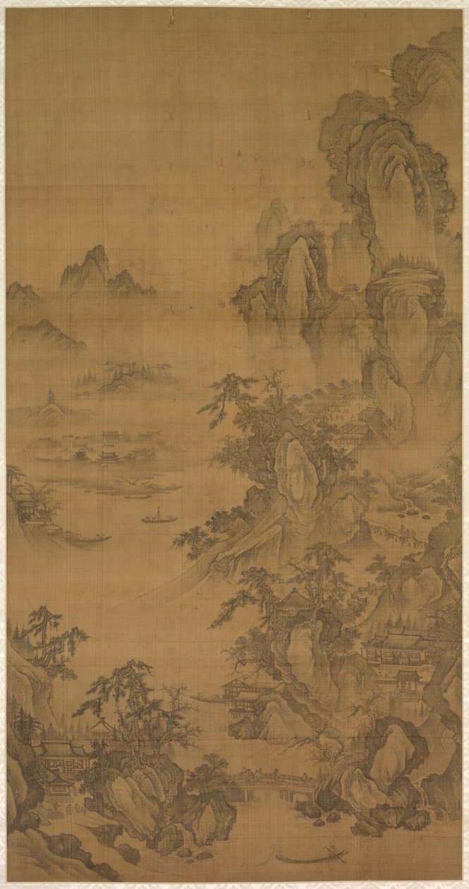 Targ górski, czysty z wschodzącą mgłą autorstwa Korea, Joseon dynasty