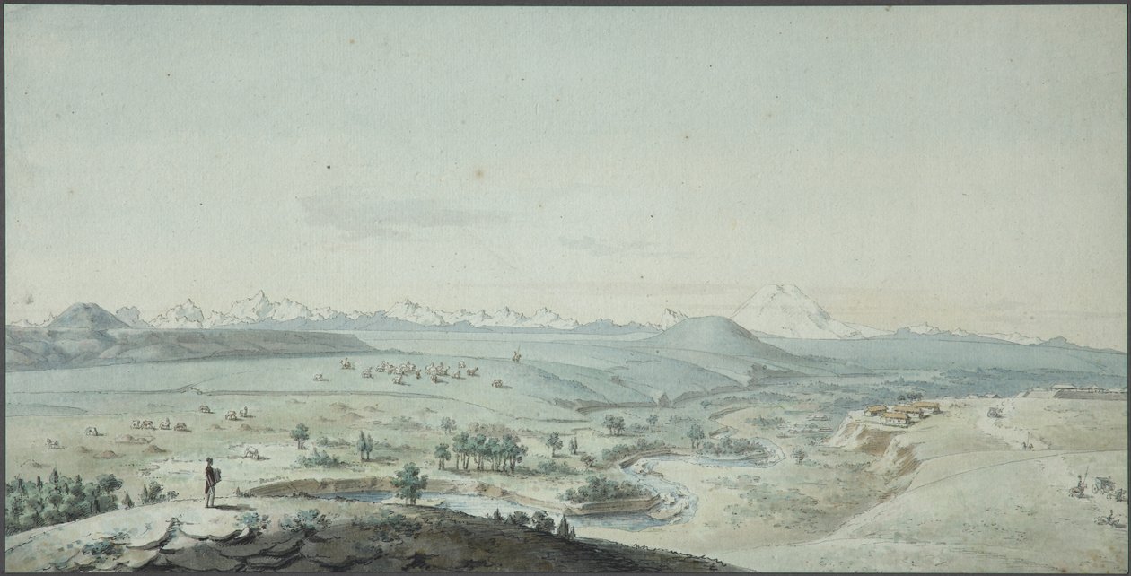 Widok twierdzy Konstantinogorsk z Góry Maszuk, 1805 autorstwa Korneev