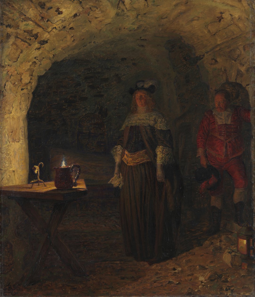Leonora Christina, prowadzona przez Frederika Ahlefeldta w Błękitnej Wieży, 1893. autorstwa Kristian Zahrtmann