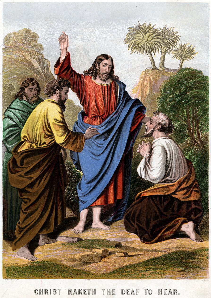 Chrystus sprawia, że głusi słyszą, 1860 autorstwa Kronheim and Co