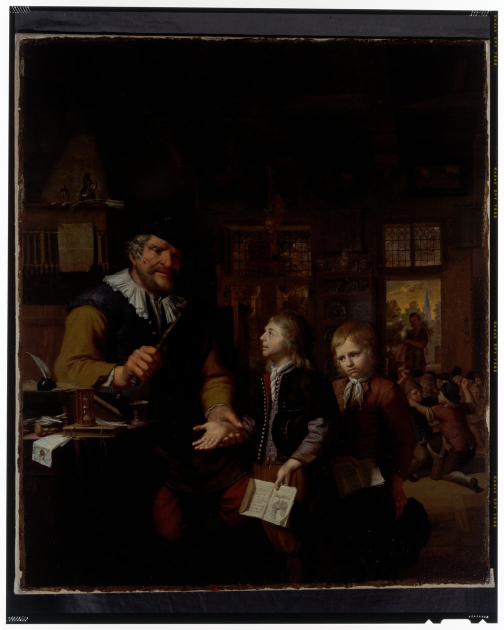 Nauczyciel karci dwóch chłopców autorstwa Krzyztof (1659 1729) Lubieniecki