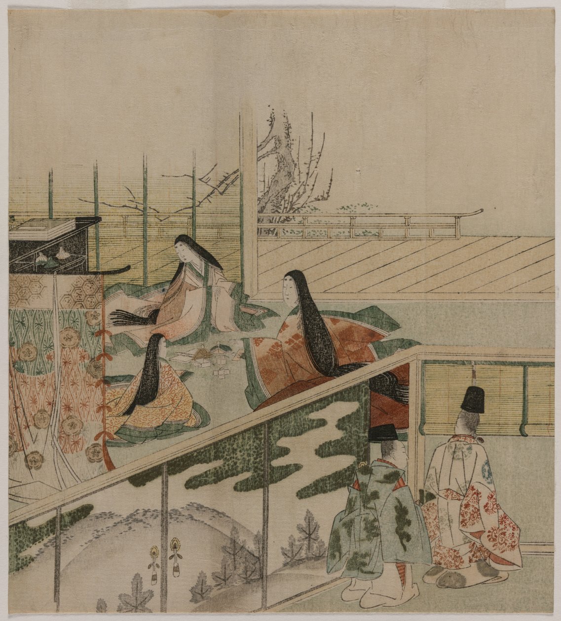 Dworskie panie robiące lalki, 1790. autorstwa Kubo Shunman