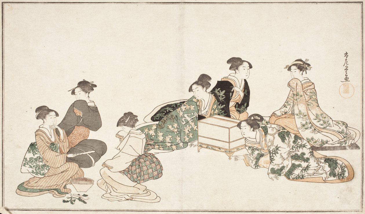 Obraz z albumu poezji „Haru no iro” autorstwa Kubo Shunman