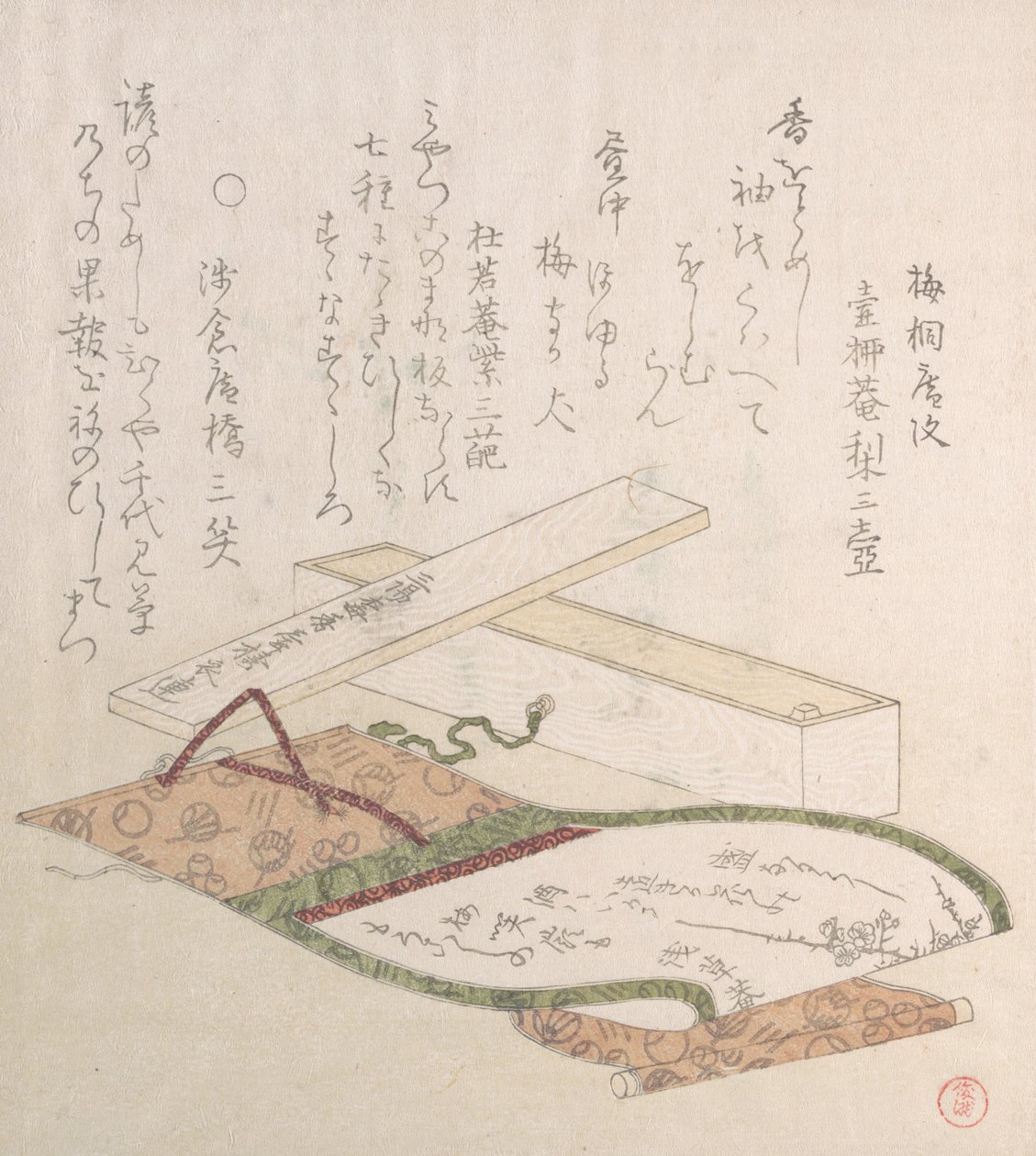 Kakemono i jego pudełko, XVIII-XIX wiek. autorstwa Kubo Shunman