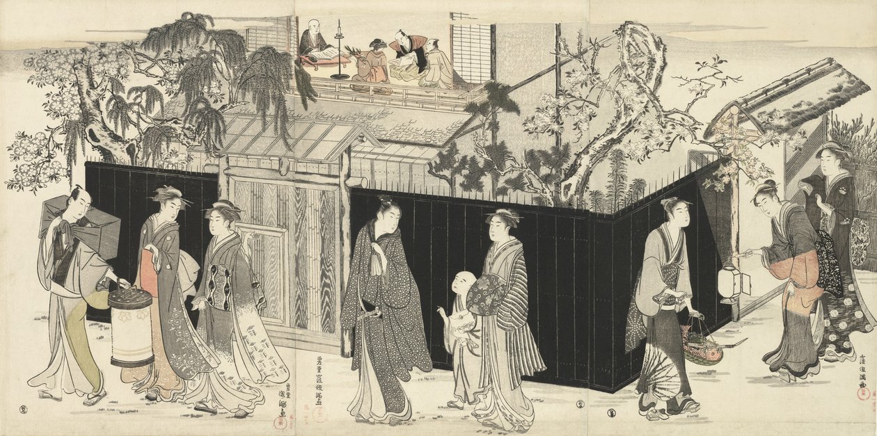 Powrót ze spotkania poetyckiego, ok. 1785-89 autorstwa Kubo Shunman