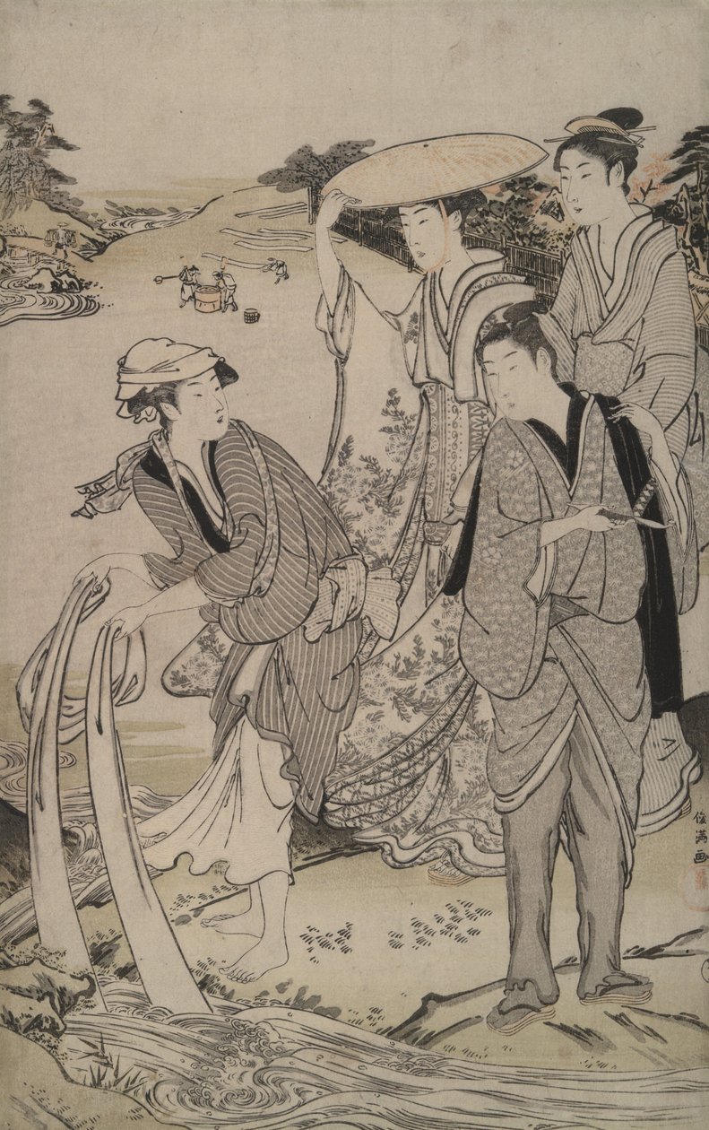 Tamagawa w prowincji Musashi z cyklu Sześć Klejnotowych Rzek autorstwa Kubo Shunman
