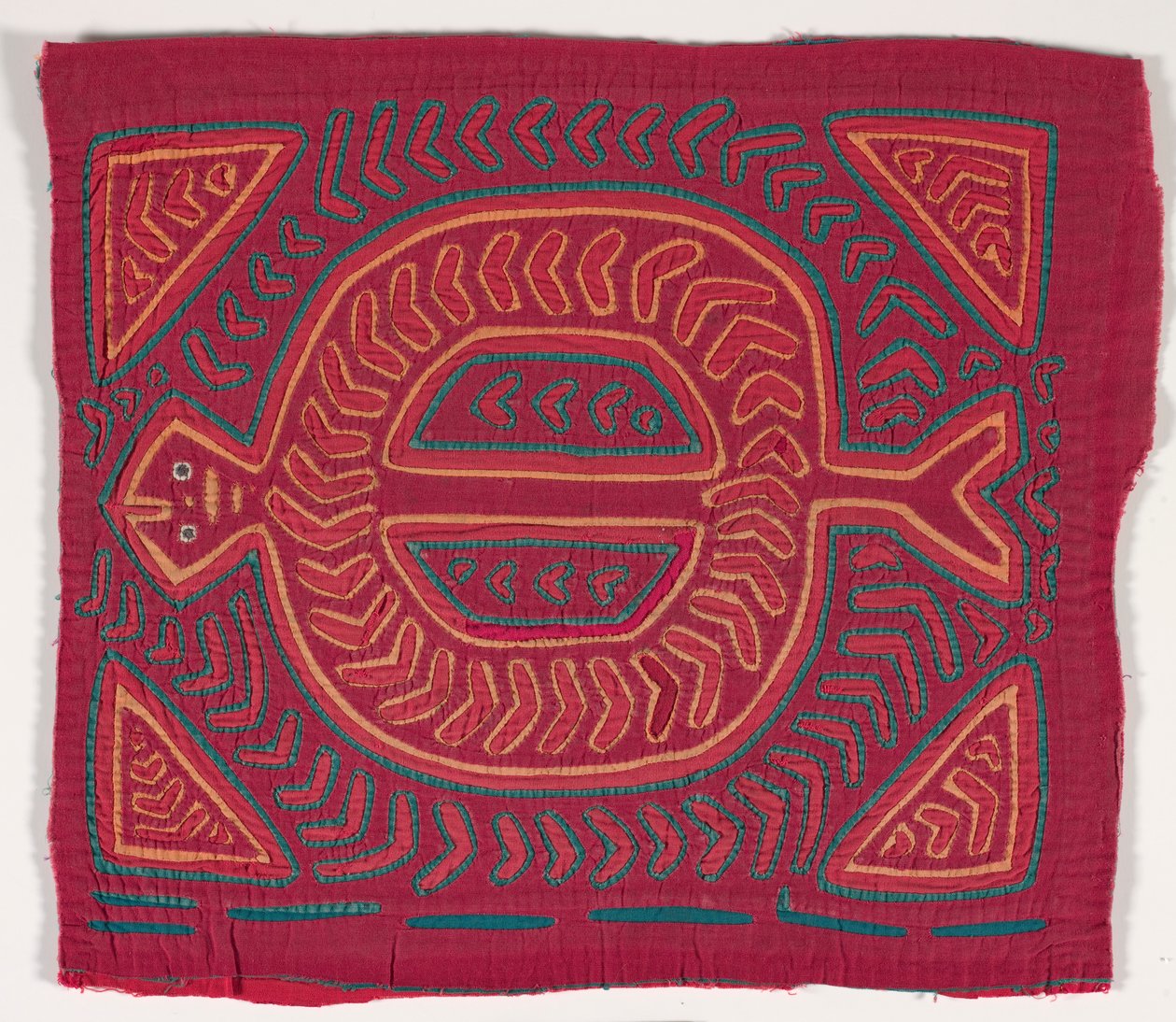 Panel koszuli (mola) (bawełna z aplikacjami) autorstwa Kuna Indian Culture