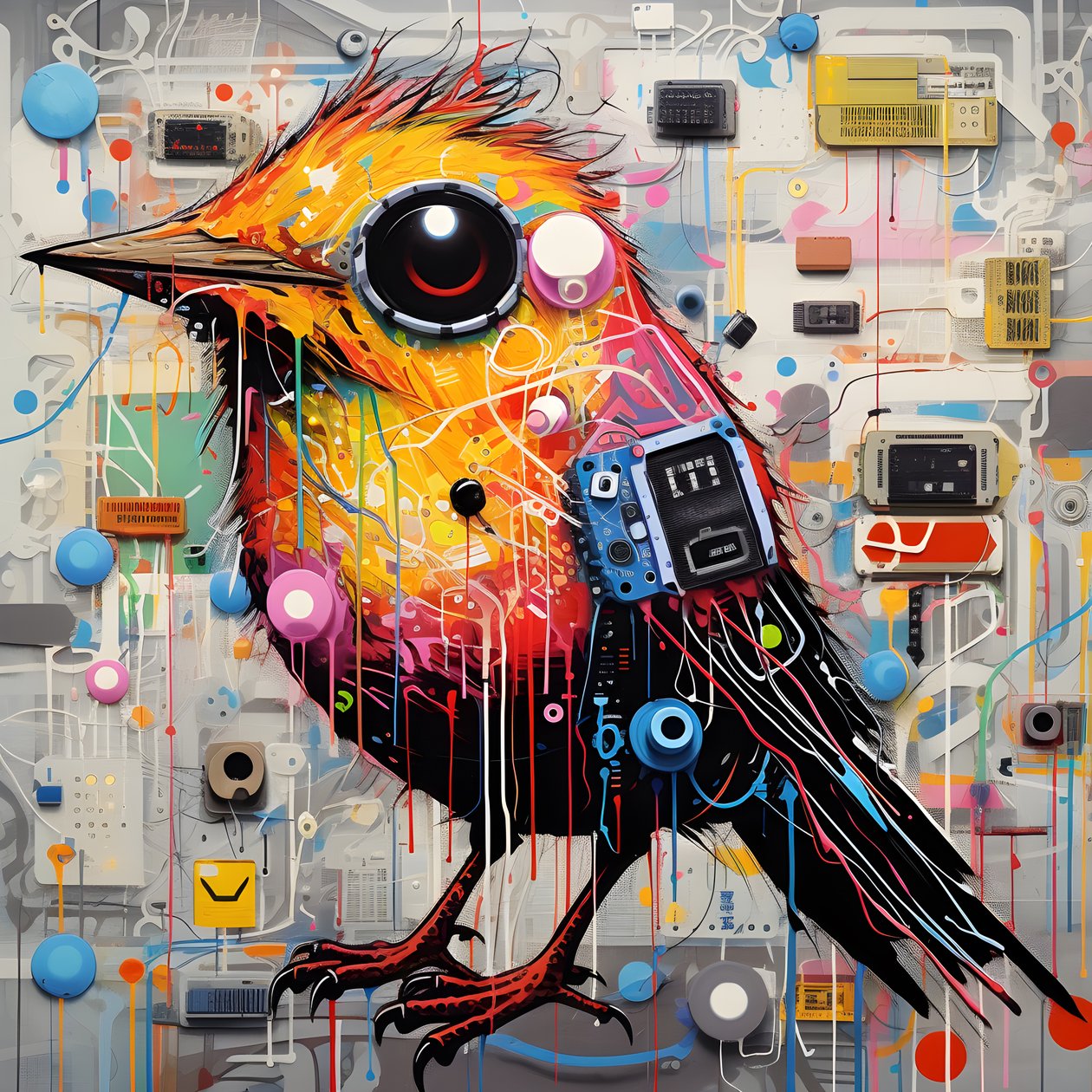 Graffiti Vogel 2 autorstwa Kurt Heppke