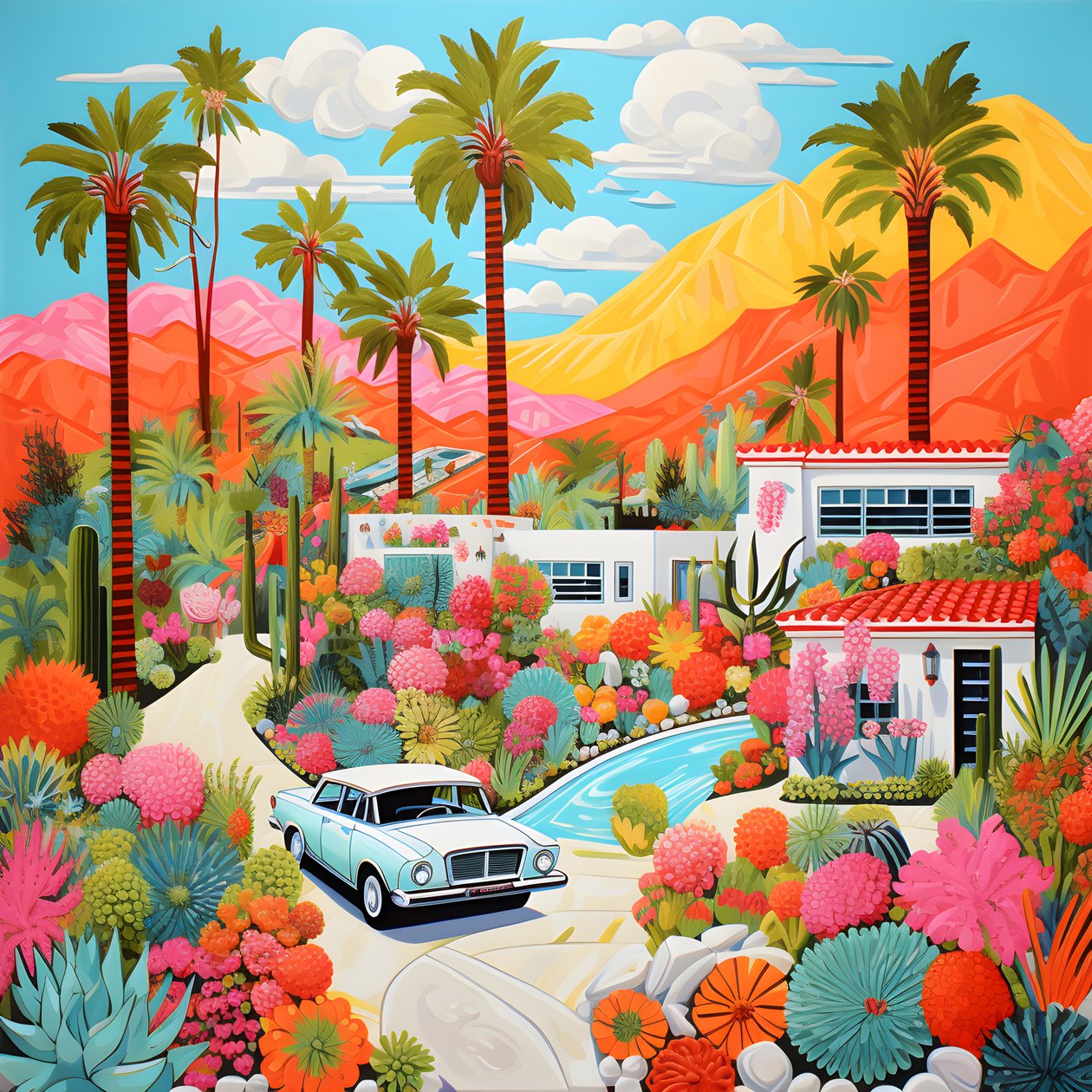 szczegółowa ilustracja Palm Springs 1 autorstwa Kurt Heppke